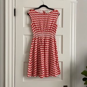 Kate Spade Leora chevron dress size small